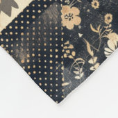 Polaire Couverture patchwork en crêpe bleu marine et crème (Coin)