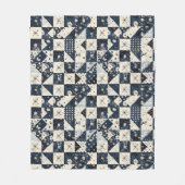 Polaire Couverture patchwork en crêpe bleu marine et crème (Devant)