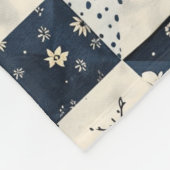 Polaire Couverture patchwork en crêpe bleu marine et crème (Coin)