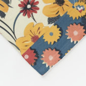 Polaire Couverture Patchwork Gingham Floral Bleu Jaune Rou (Coin)