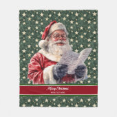 Polaire Couverture Père Noël traditionnelle avec texte de  (Devant)