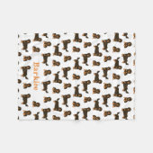 Polaire Couverture personnalisée à cheveux longs - Chien (Devant (Horizontal))