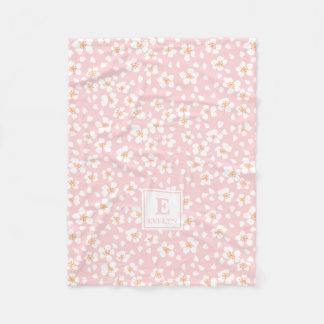Polaire Couverture personnalisée avec monogramme floral ro
