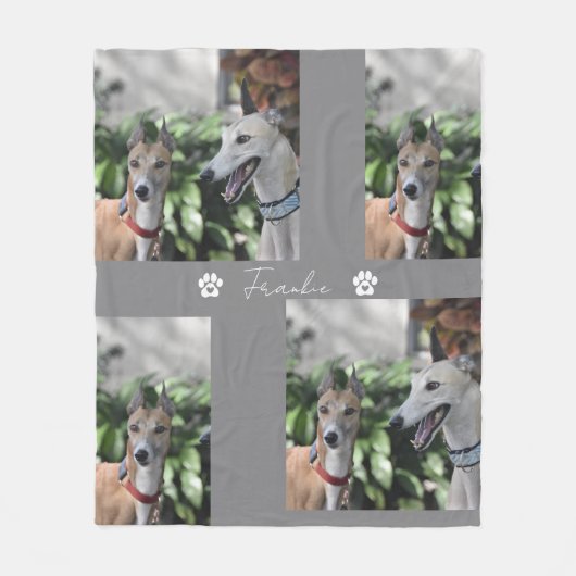 Polaire Couverture personnalisée avec photo de chien ou ch (Devant)