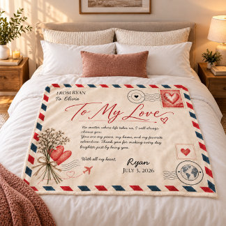 Polaire Couverture personnalisée de lettre d'amour pour co