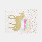 Polaire Couverture personnalisée d'ouatine de licorne (Devant (Horizontal))
