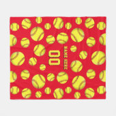 Polaire Couverture personnalisée du base-ball, nom, (Devant (Horizontal))