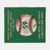 Polaire Couverture personnalisée en molleton de baseball (Devant (Horizontal))