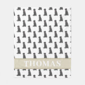 Polaire Couverture personnalisée Labrador noir Rose & Blan (Devant)