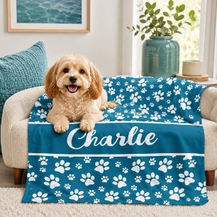 Polaire Couverture personnalisée pour chien avec empreinte