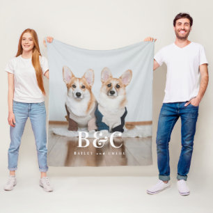 Polaire Couverture Photo en Fleece Monogramme Nom de Maman