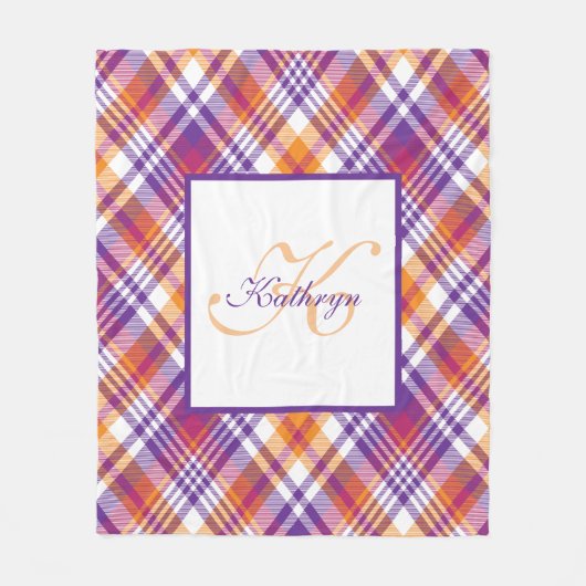 Polaire Couverture Plantée personnalisée violette, orange  (Devant)