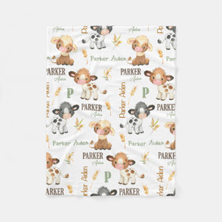 Polaire Couverture pour bébé de vache personnalisée | 30x4