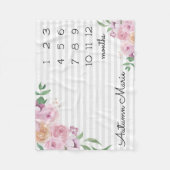 Polaire Couverture pour bébé en pierre de taille florale (Devant)