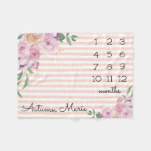 Couverture pour bébé en pierre de taille florale