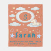 Polaire Couverture pour bébé lunaire avec étoiles et nuage (Devant)