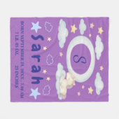 Polaire Couverture pour bébé lunaire avec étoiles et nuage (Devant (Horizontal))