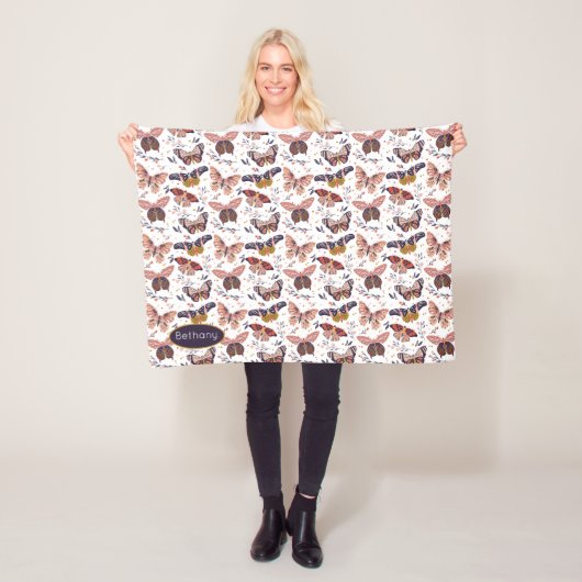 Polaire Couverture pour bébé Motif papillon personnalisée (En situation)