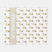 Polaire Couverture pour bébé pug personnalisée (Devant (Horizontal))