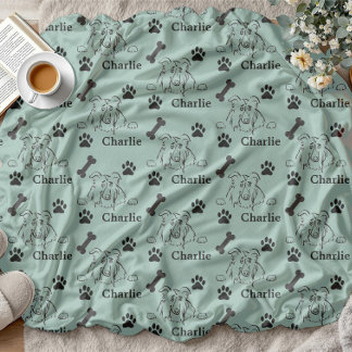Polaire Couverture pour chien avec nom pattes cadeaux pou