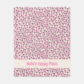 Polaire Couverture pour chien Fleurs roses avec nom Couver (Devant)