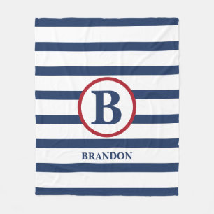 Polaire Couverture pour enfant rayé marine personnalisée