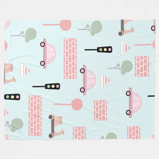 Polaire Couverture pour enfants à motif de véhicules migno (Devant (Horizontal))