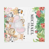 Polaire Couverture pour enfants avec de beaux animaux de l (Devant (Horizontal))