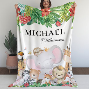 Polaire Couverture pour enfants avec de beaux animaux de l