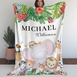 Polaire Couverture pour enfants avec de beaux animaux de l