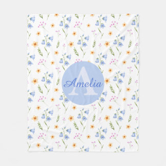 Polaire Couverture pour enfants avec motif floral et monog