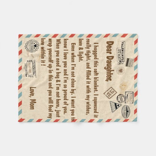 Polaire Couverture pour fille, Chère fille (Devant (Horizontal))