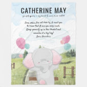 Polaire Couverture pour grand-enfant avec message et éléph (Devant)