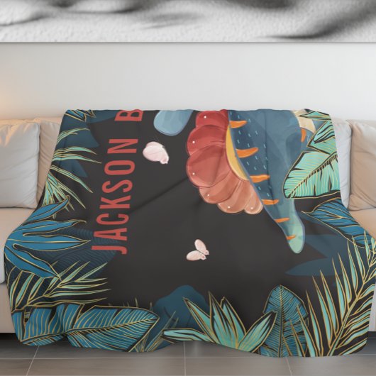 Polaire Couverture pour les garçons avec Dinosaure et Lieu