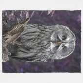 Polaire Couverture pourpre de hibou de grand gris (Devant (Horizontal))