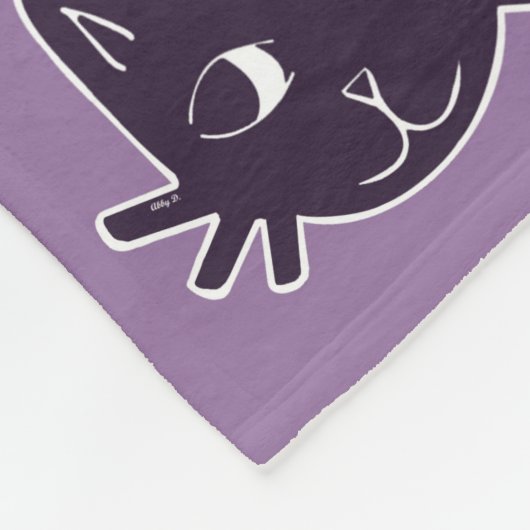 Polaire Couverture pourpre d'ouatine d'impression de chat (Coin)