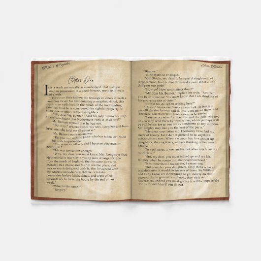 Polaire Couverture Pride et Préjugés (Devant (Horizontal))