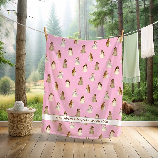 Polaire Couverture Princesse avec nom ou message