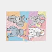 Polaire Couverture quatre chiens mignons (Devant (Horizontal))