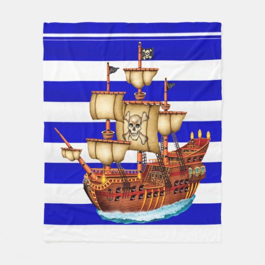 Polaire Couverture rayée d'ouatine de bateau de pirate (Devant)