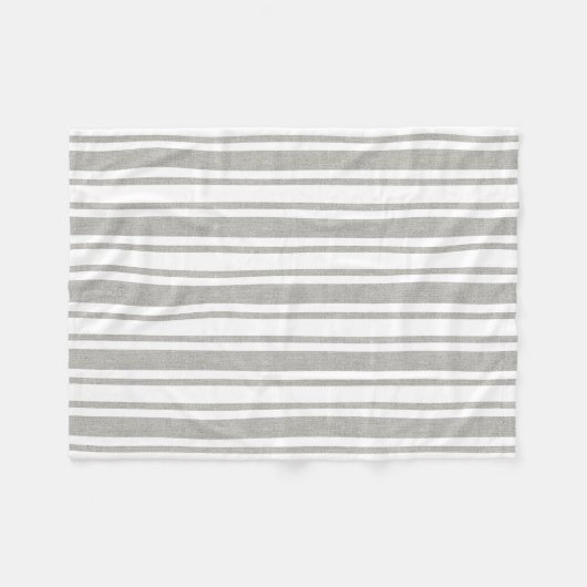 Polaire Couverture rayée grise et blanche (Devant (Horizontal))