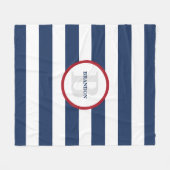 Polaire Couverture rayée marine - personnalisation (Devant (Horizontal))