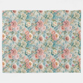 Polaire Couverture Rococo Rétro Avec Fleurs Gracieuses (Devant (Horizontal))
