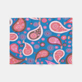 Polaire Couverture rose Bleu Paisley (Devant (Horizontal))