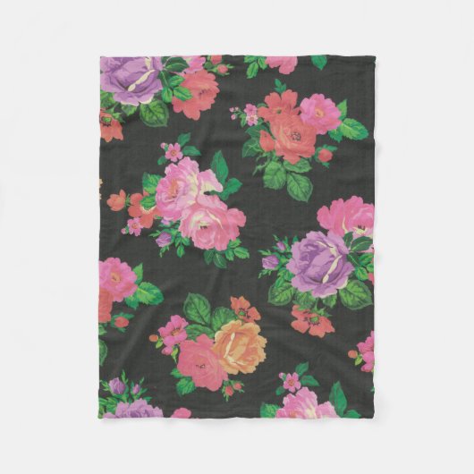 Polaire couverture rose décorative d'ouatine de fleur (Devant)