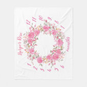 Polaire Couverture rose d'étape importante de bébé (Devant)