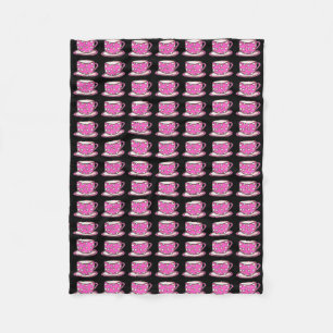 Polaire Couverture rose d'ouatine de tasses de café