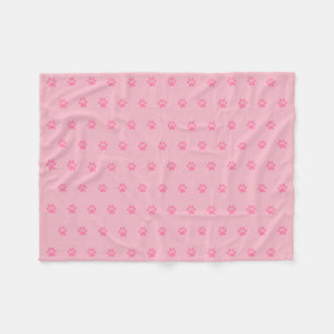 Polaire Couverture rose d'ouatine d'empreinte de patte