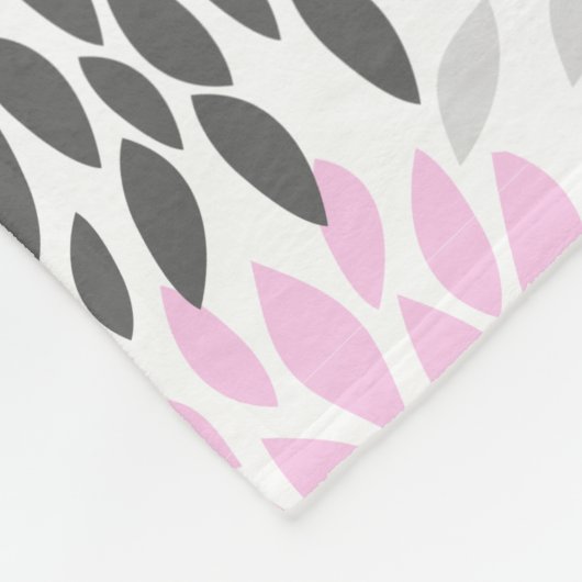 Polaire Couverture rose et grise de bébé de fleur (Coin)