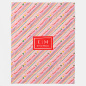 Polaire Couverture rose festive avec lettrage de Noël (Devant)